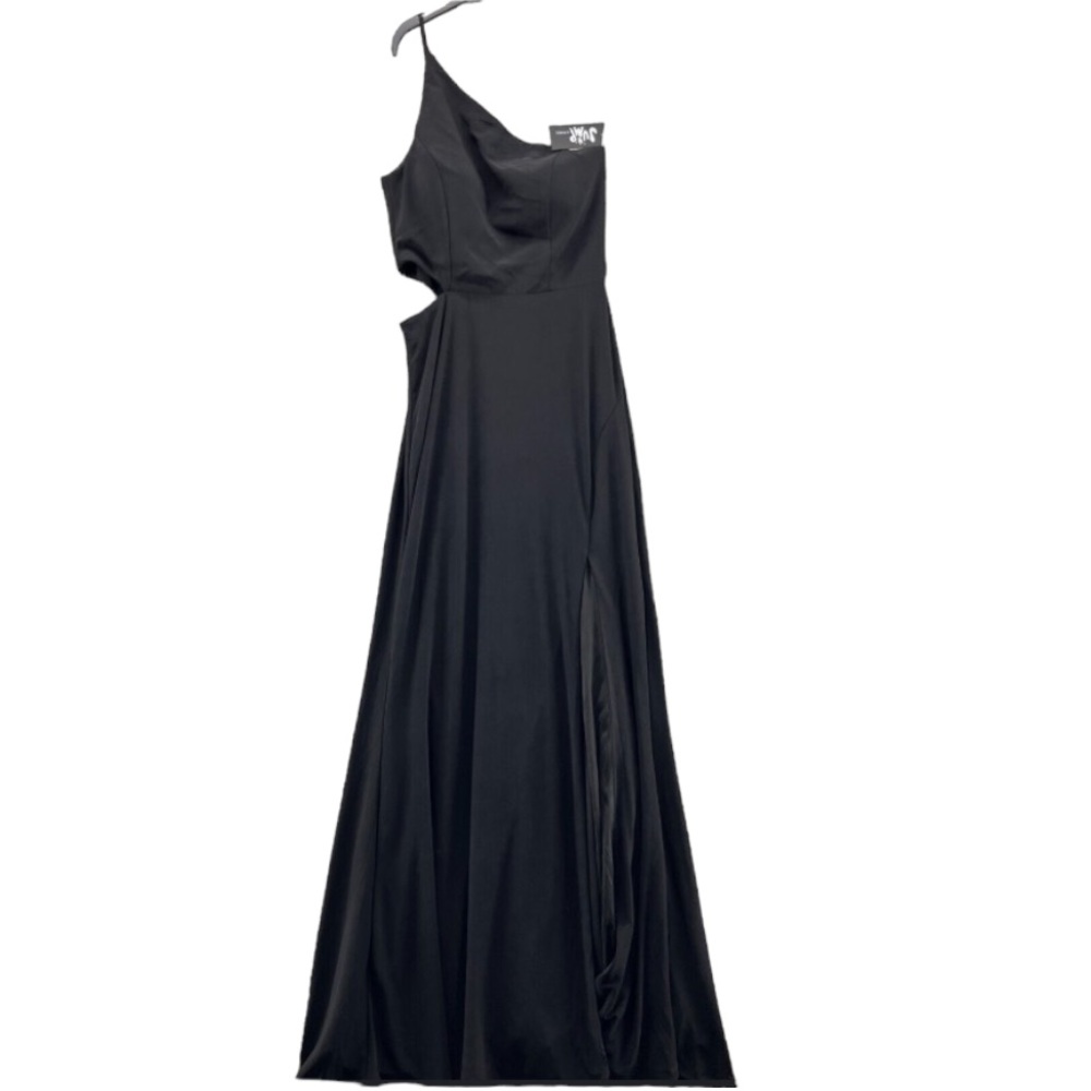 Jump Apparel Long Black One Shoulder Formal Gown Size 1/2.